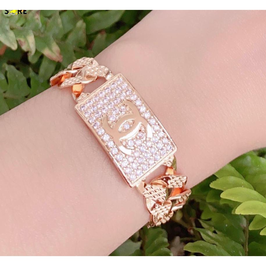 gelang xuping gold gelang tangan dewasa rantai besar permata motif chnl