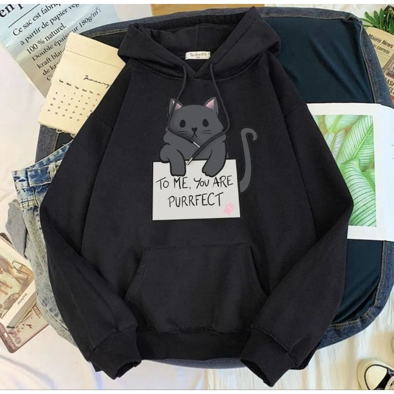 cats hoodie hudie kucing hodie cat cewek wanita terlaris