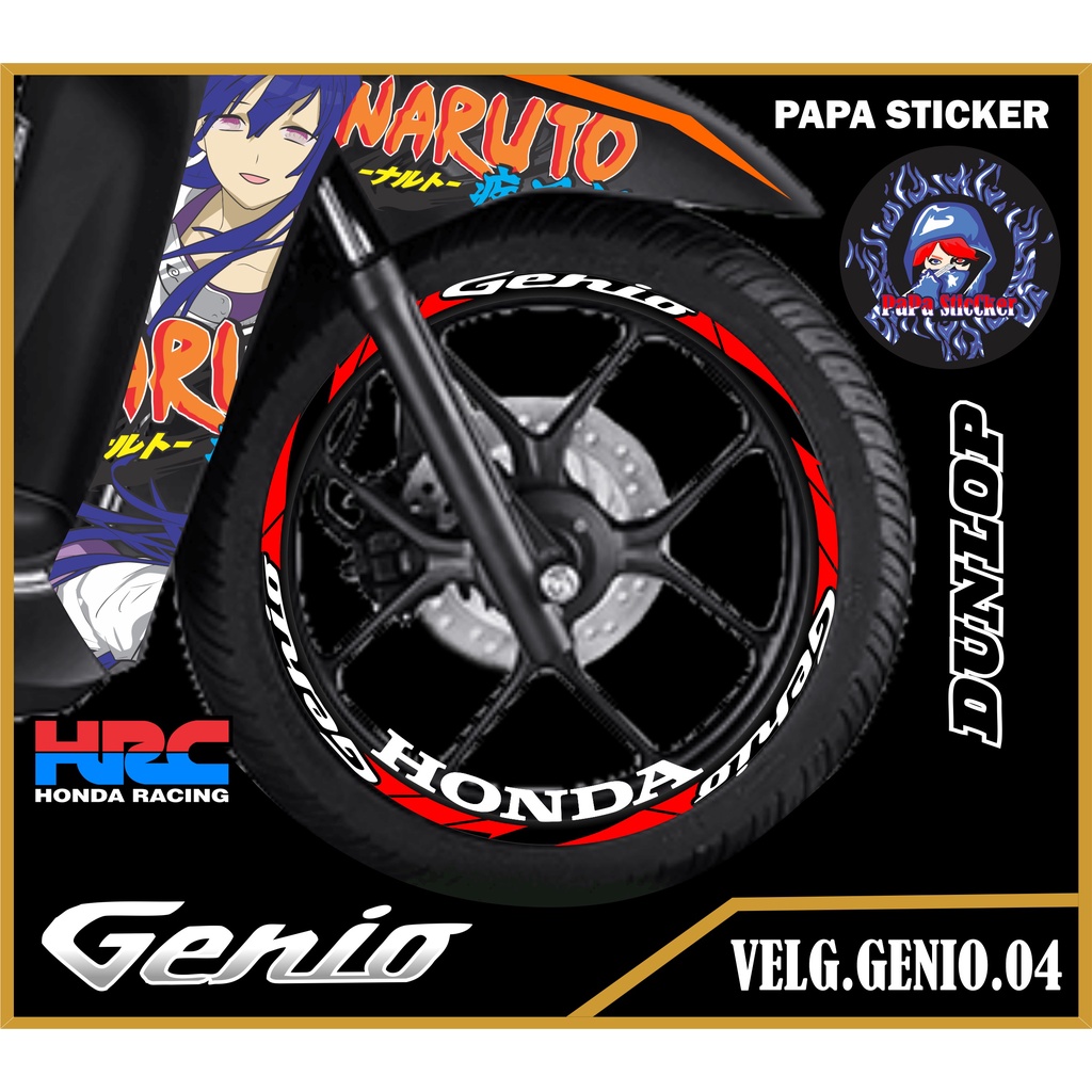 STIKER VELG GENIO CUTTING STICKER VELG GENIO CUTTING VARIASI HONDA GENIO LIS BAN/VELG 04