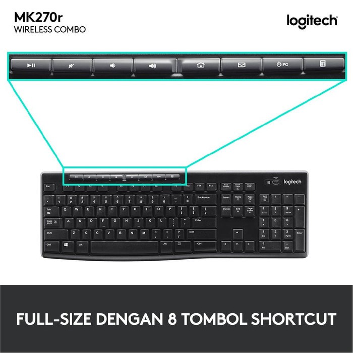 Ready Gan LOGITECH WIRELESS COMBO KEYBOARD &amp; MOUSE MK 270R / MK270R