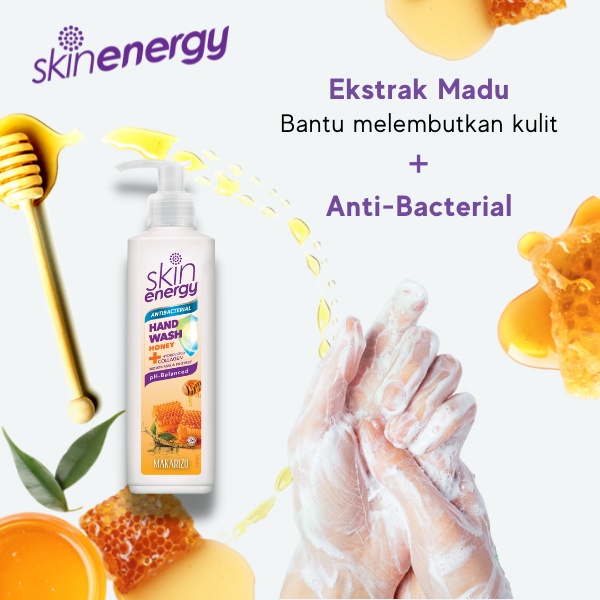 Makarizo Skin Energy Anti Bacterial Hand Wash Honey 250 mL / Sabun Cuci Tangan / Sabun Collagen-1