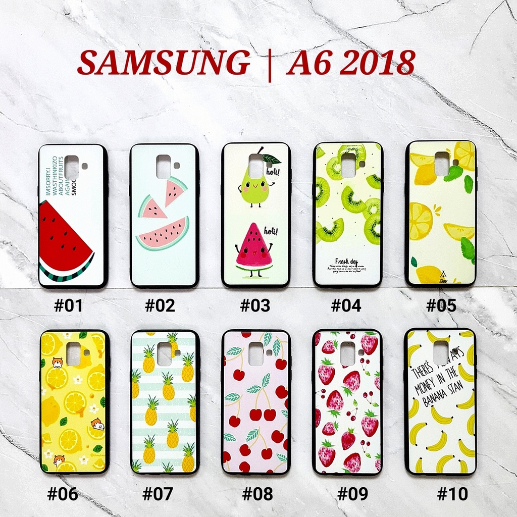 SAMSUNG A6 A6 PLUS J1 ACE J110 J3 2015 16 J5 2015 J4 J6 2018 - FRUIT Soft Hard Case Emboss UV Glossy