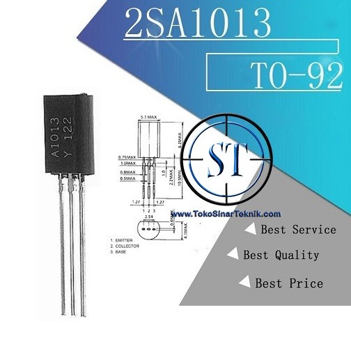 x10 2SA1013 A1013 Silicon PNP Transistor A 1013 160V 1A TO-92 1 Amp A1013 160V 1A TO-92MOD isi 10 Pcs