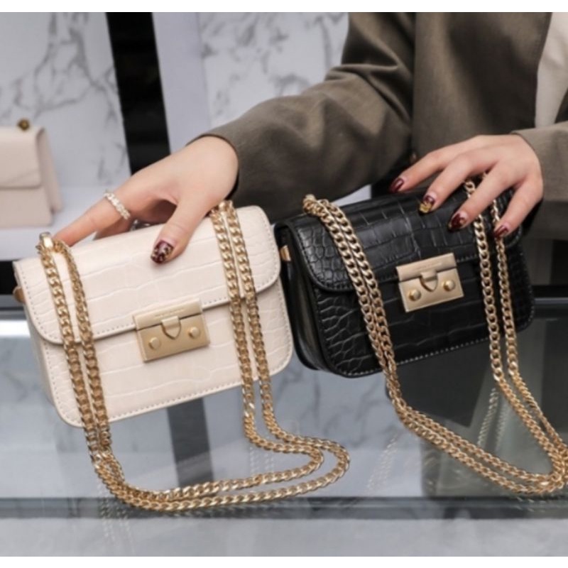 TAS MINI CROCO/TAS WANITA TALI RANTAI/TAS SELEMPANG MALVIA BAG/SLINGBAG CROCO