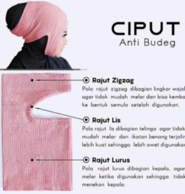 CIPUT ANTI BUDEG ANTIB PUSING TIDAK PANAS DALAMAN JILBAB WANITA MURAH