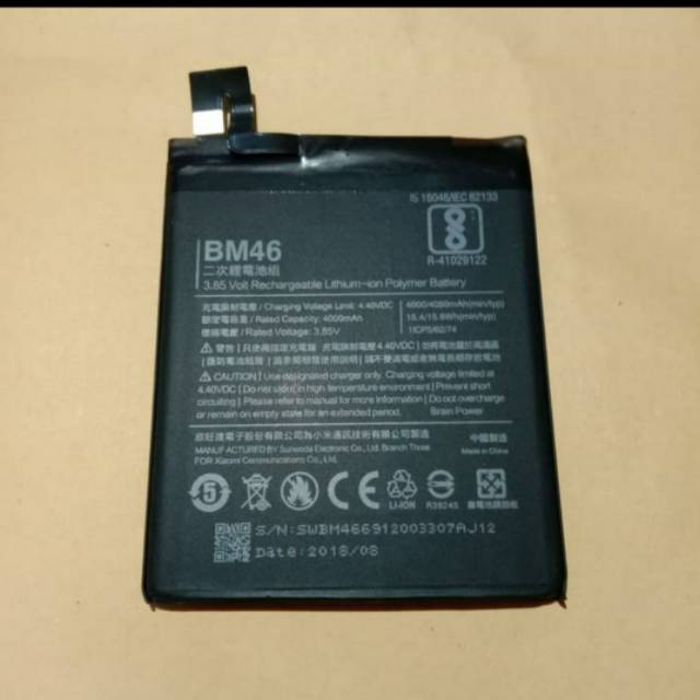 Baterai Batre Xiaomi Redmi Note 3 Pro BM 46 BM46 Original