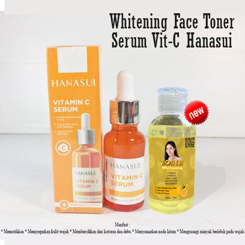 NEW - Whitening Face Toner Ekstrak Lemon dan Serum Vitamin C Hanasui Original BPOM