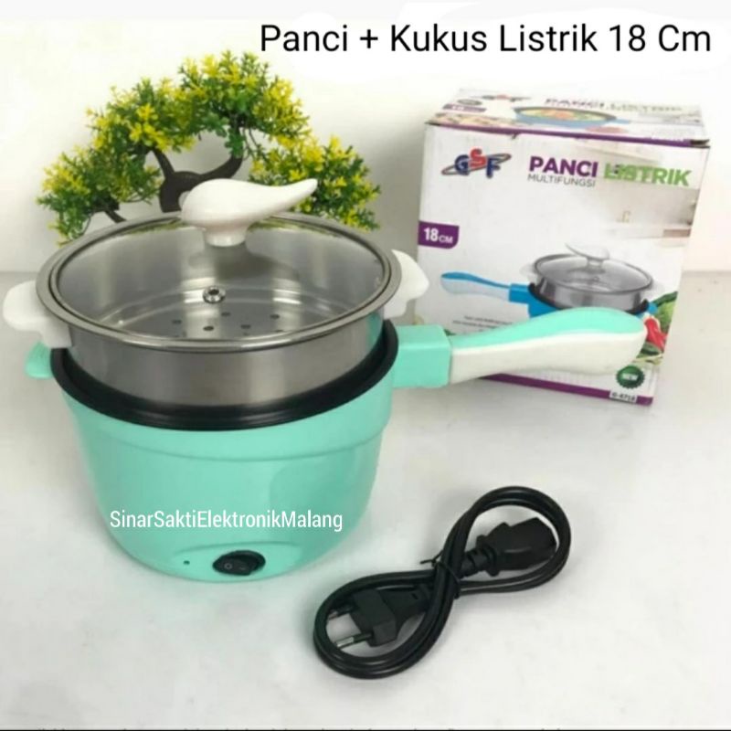 Panci Elektrik Portable Panci Serbaguna Kukus Panci Listrik Goreng