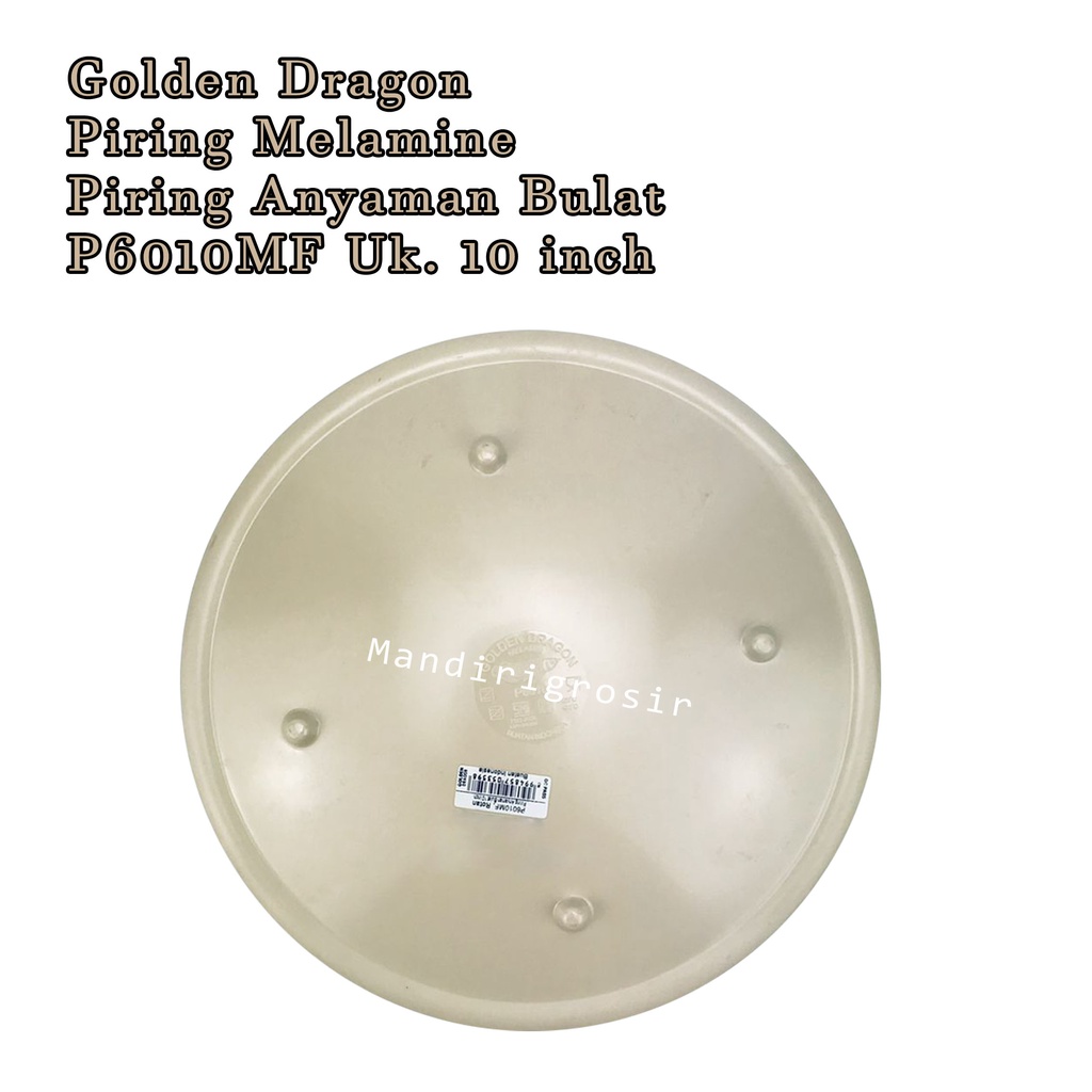 Golden Dragon * Piring Melamine * Piring Anyaman Bulat * P6010MF * Uk. 10 inch