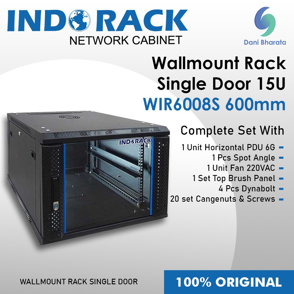 Wallmount Rack Single Door 8U WIR6008S 600mm