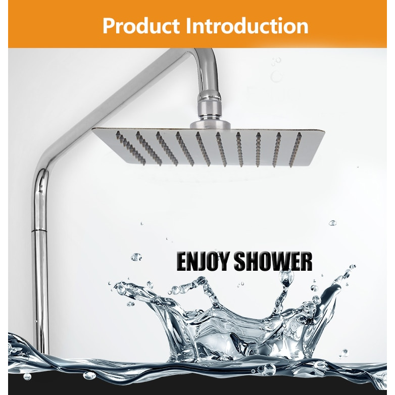 ZhangJi Kepala Shower Mandi Bentuk Kotak 10 Inch