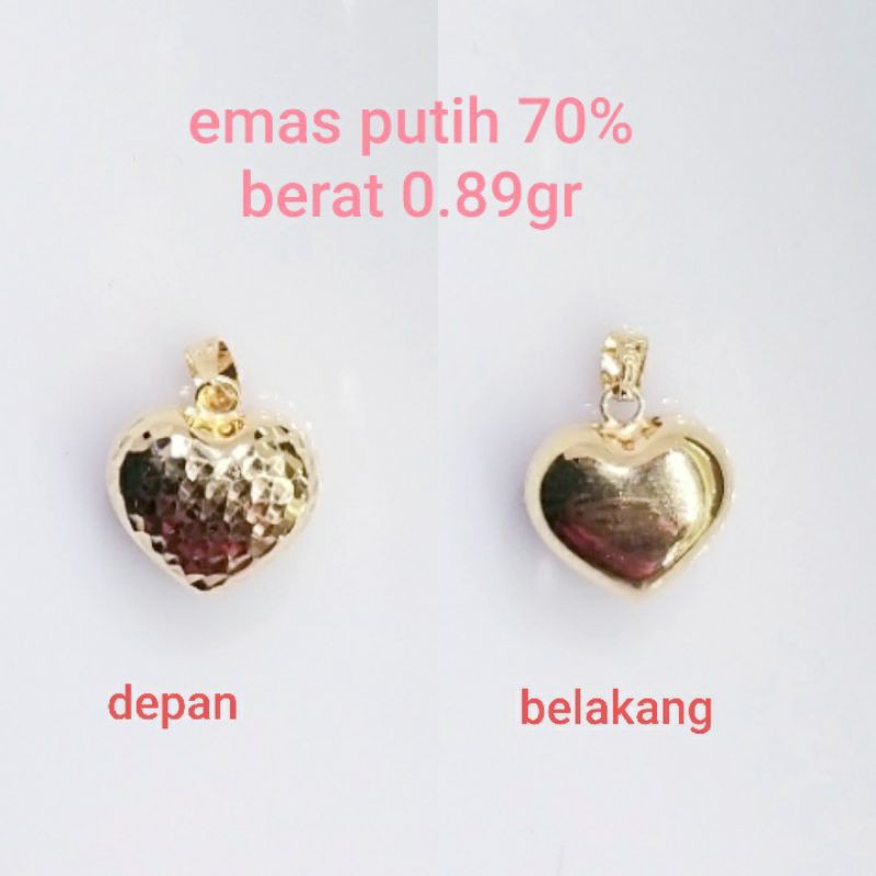 Liontin emas kuning putih kadar 70%