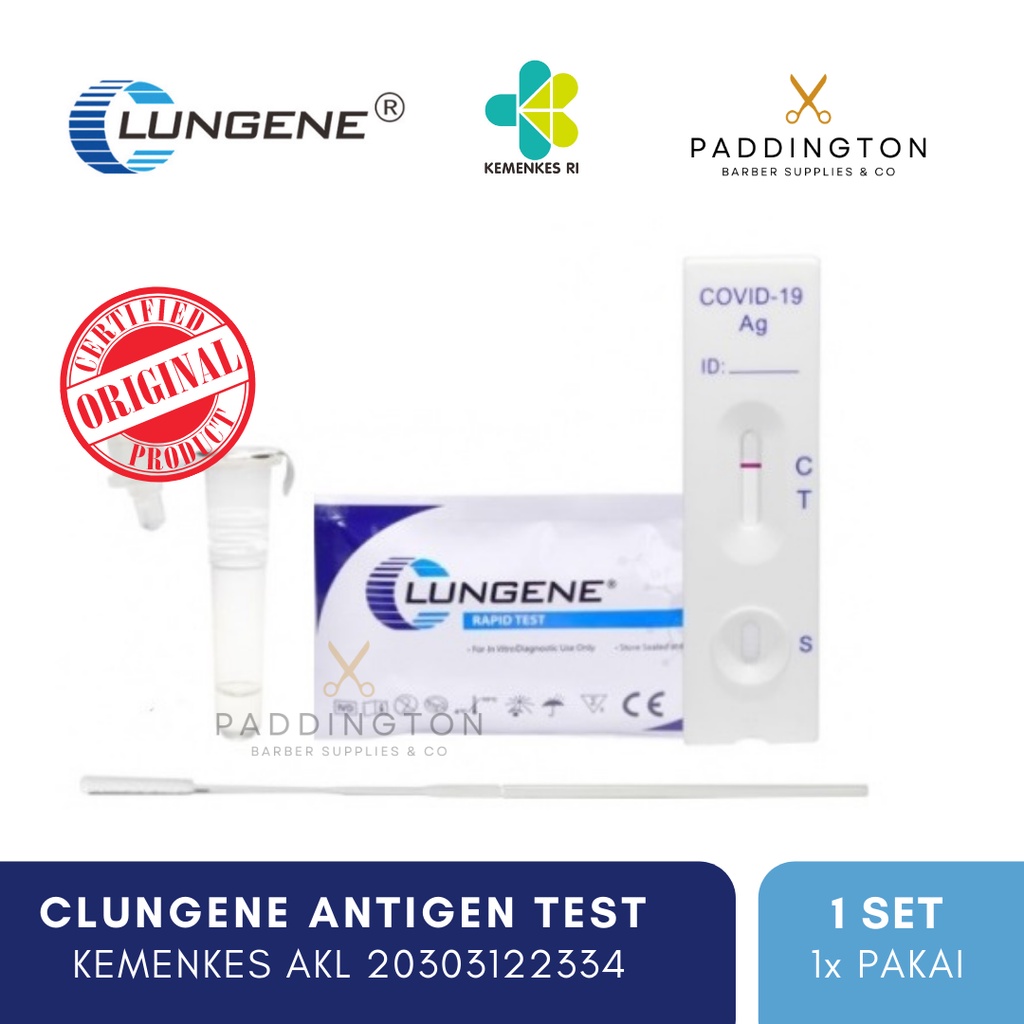 Alat Rapid Test Antigen Clungene Lungene Biru Ecer Original Antigen Swab Mandiri Per pcs