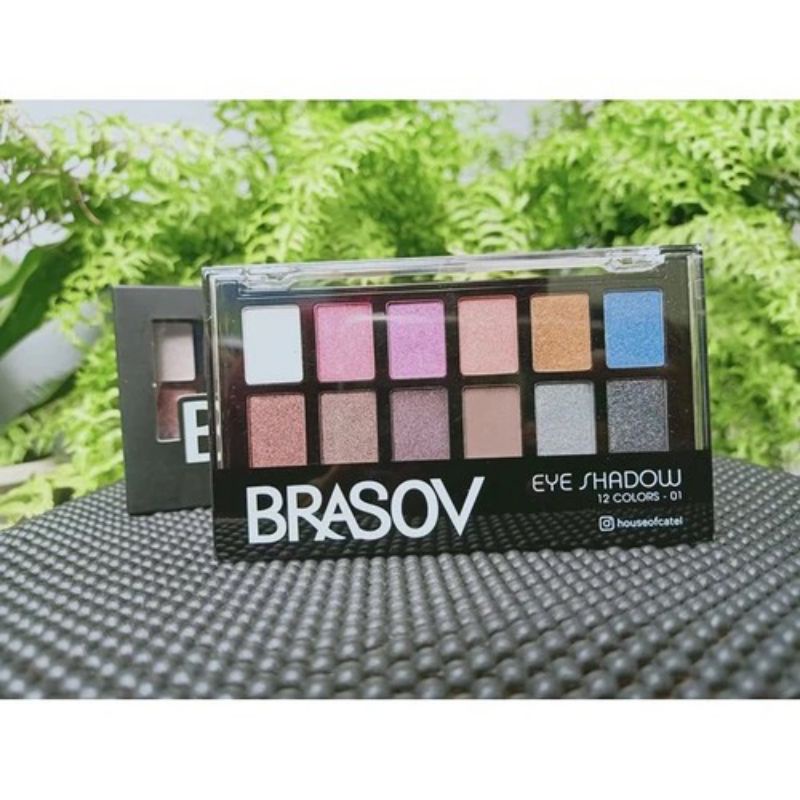 BRASOV Eye Shadow Palet 12 Colors 01 Perona Mata Shimmer &amp; Matte