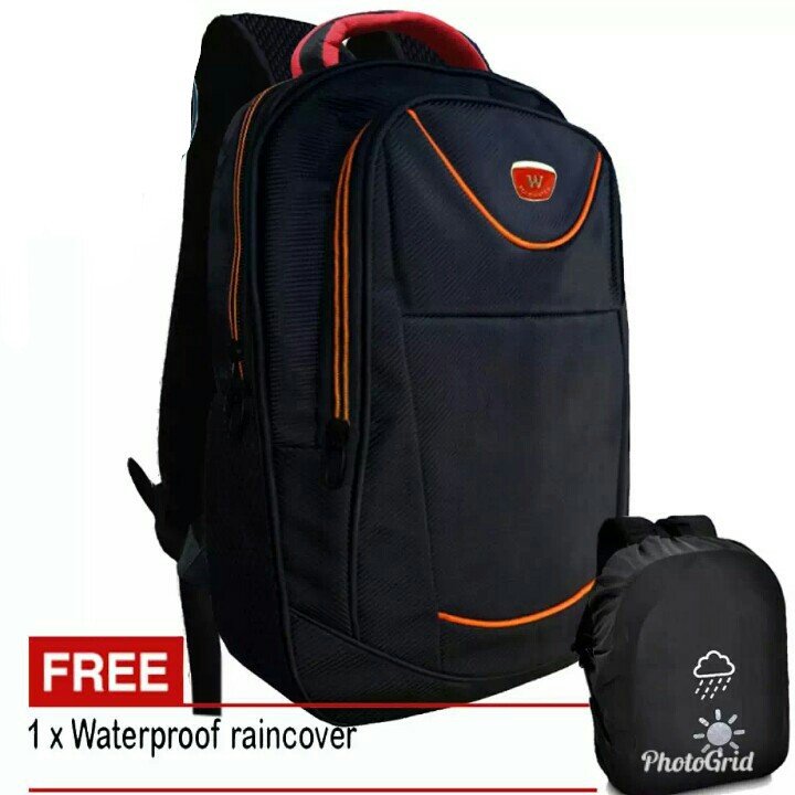 polo water tas ransel laptop pria dan wanita tas fashion pria - free rain cover