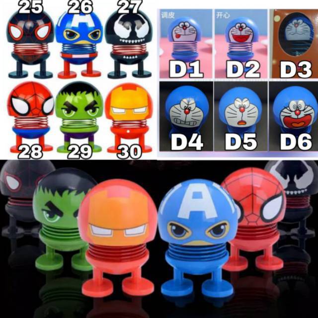 PAJANGAN MOBIL KARAKTER MARVEL EMOJI DORAEMON