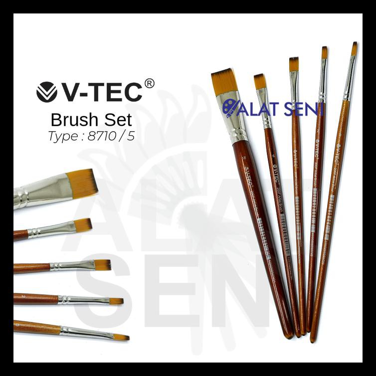

V-Tec Brush 8710 Set 5 - Kuas Lukis Set 5 / Kuas Vtec Bermutu