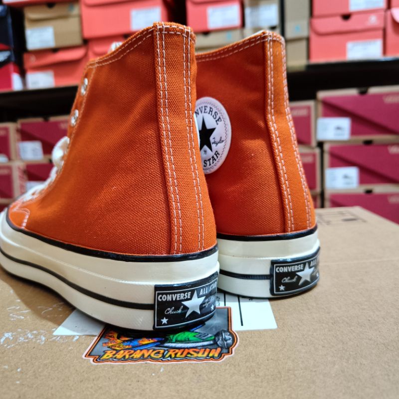 CONVERSE CHUCK 70S OX HI LOW ORANGE FIRE PIT ORIGINAL RESMI PT.MAP