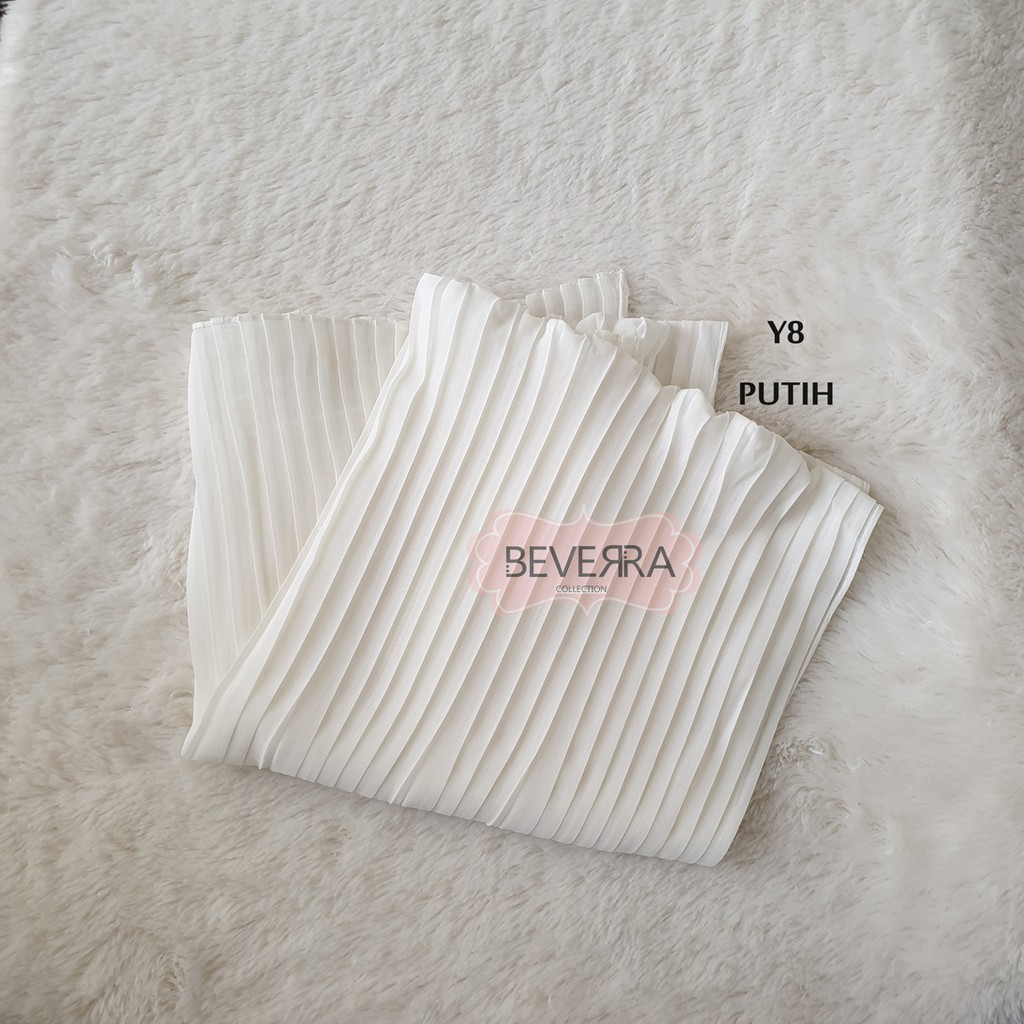 HIJAB PASHMINA PASMINA PHASMINA PLISKET PLEATED SHAWL HEAVY CHIFFON CRINKLE CRINCLE PRISKET - A30-Y8 - WHITE