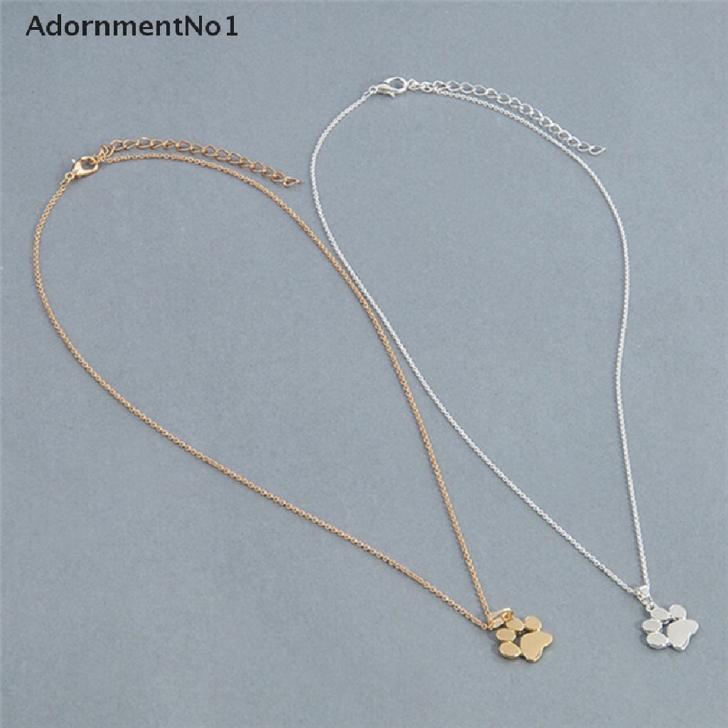 (AdornmentNo1) Kalung Rantai Dengan Liontin Telapak Kaki Anjing / Kucing Untuk Wanita