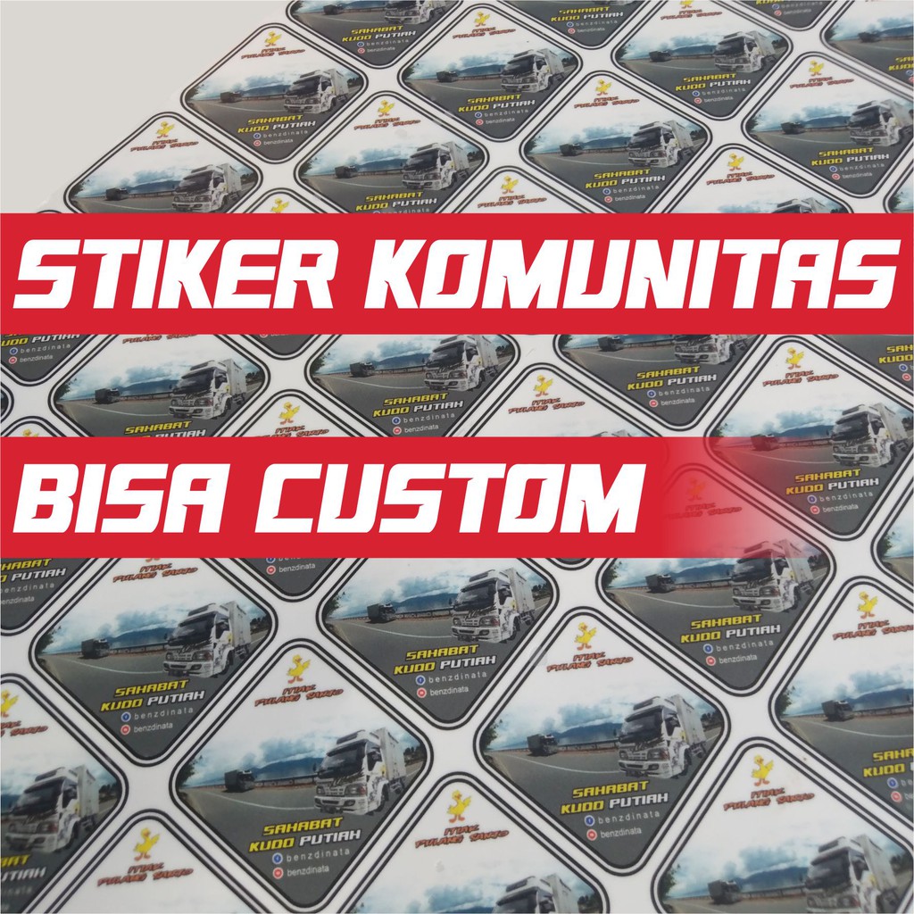 Cetak Stiker Komunitas Motor Truk Mobil Cutting Sticker Custom Logo Branding