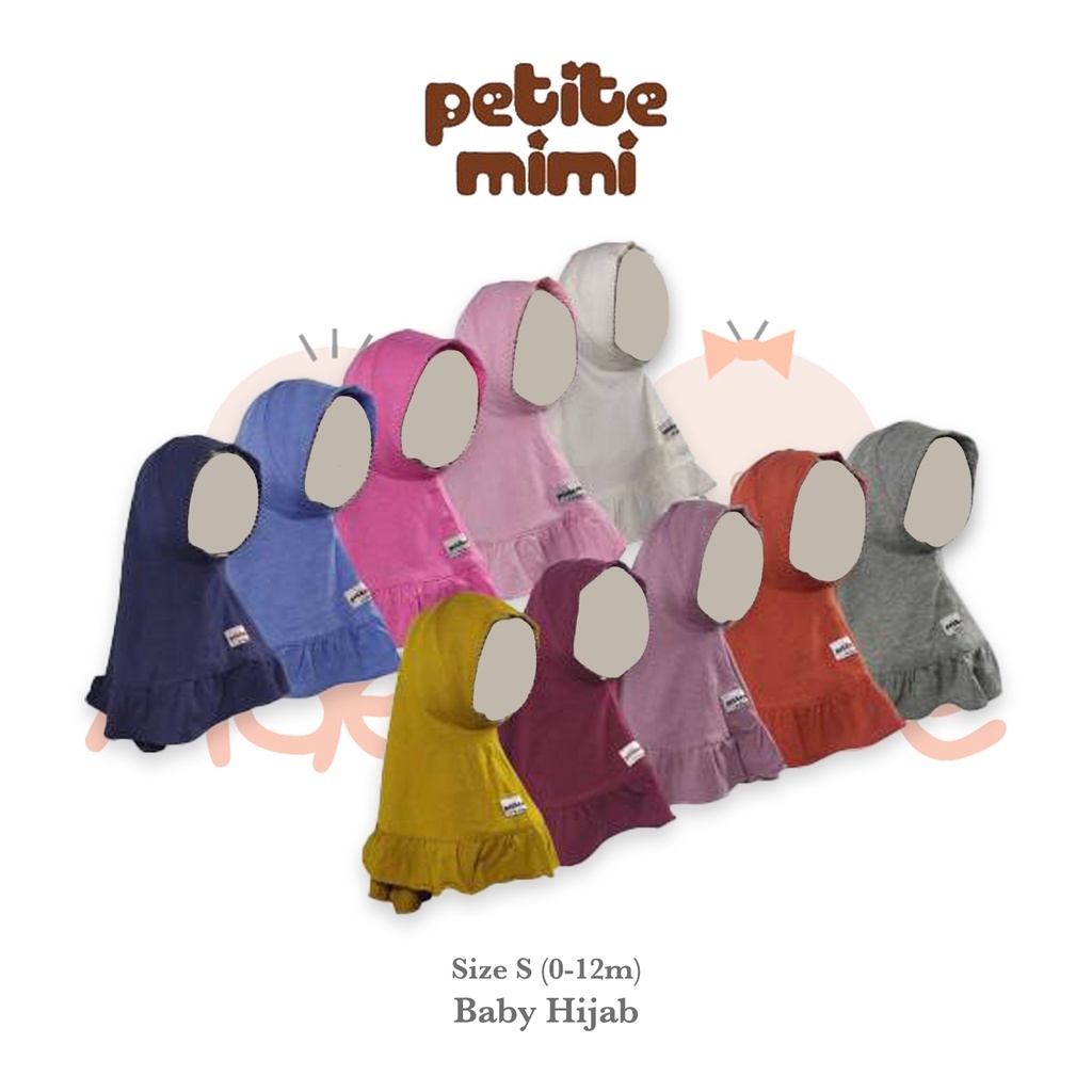 [Size S 0-12m] Petite Mimi Baby Hijab Polos Jilbab Bayi