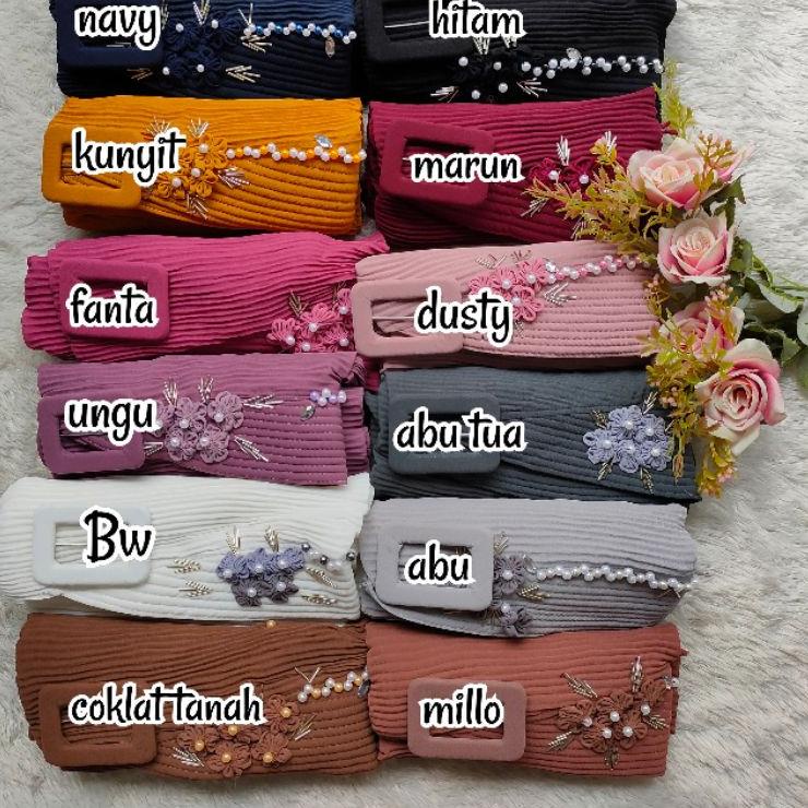 {MJN.02Jl22e} PET BUNGA SAKURA GK / JILBAB INSTAN / JILBAB PET PLISKET GESPER / KHIMAR PAYET / SEGIT