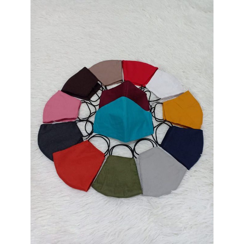 Masker kain polos ANAK 3 LAPIS / 3 PLY