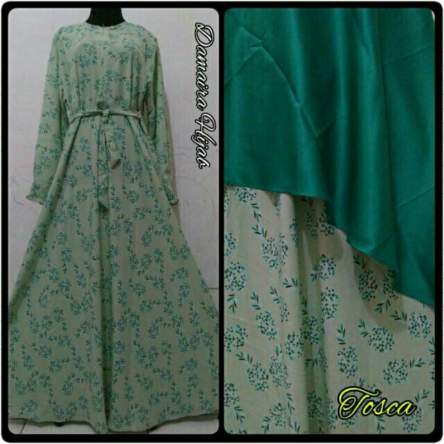 Set gamis wolfis jilbab satin velvet non pet