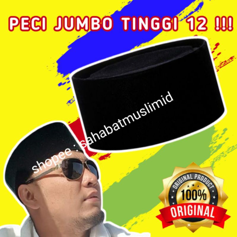 Peci Tinggi 11cm 12 cm Hitam Polos Kopiyah Hitam Peci Hitam Tinggi 11 12 Polos Tinggi 11cm 12cm