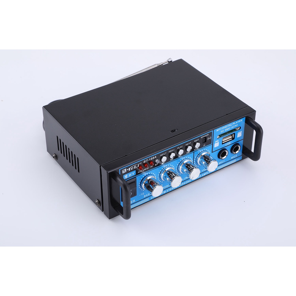 Amplifier Bluetooth Mini F-188BT Stereo Karaoke Power Amplifier Bluetooth Subwoofer LED Digital Radio 100% Original Amplifier Karaoke LED