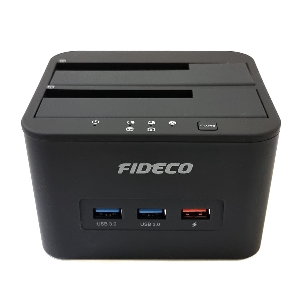 Docking Harddisk 2 Bay with USB HUB 3.0 USB Charger FIDECO up to HDD SSD