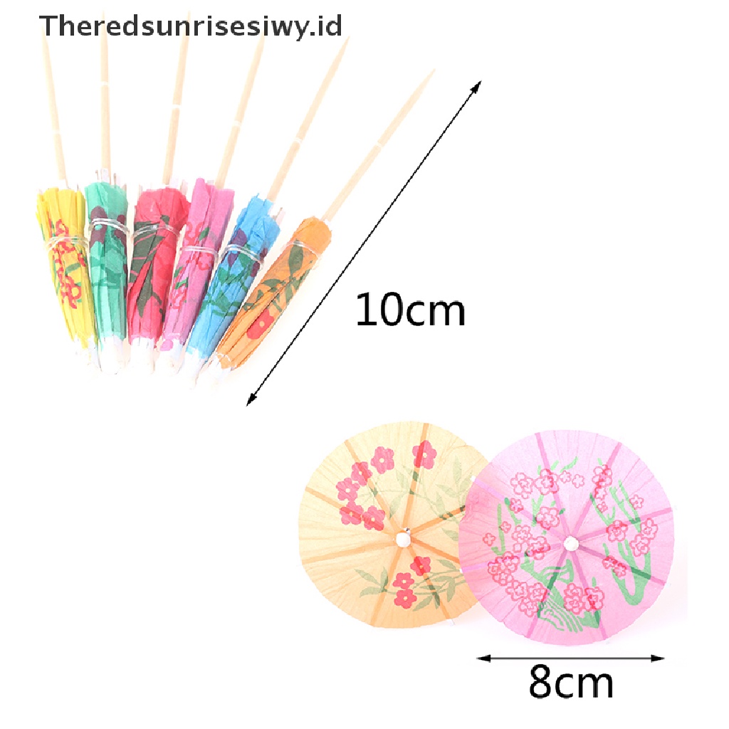 # Alat Rumahan # 50pcs/pack Stik Kue Buah Minuman Payung Mini Kertas Cocktail Parasols Umbrella~