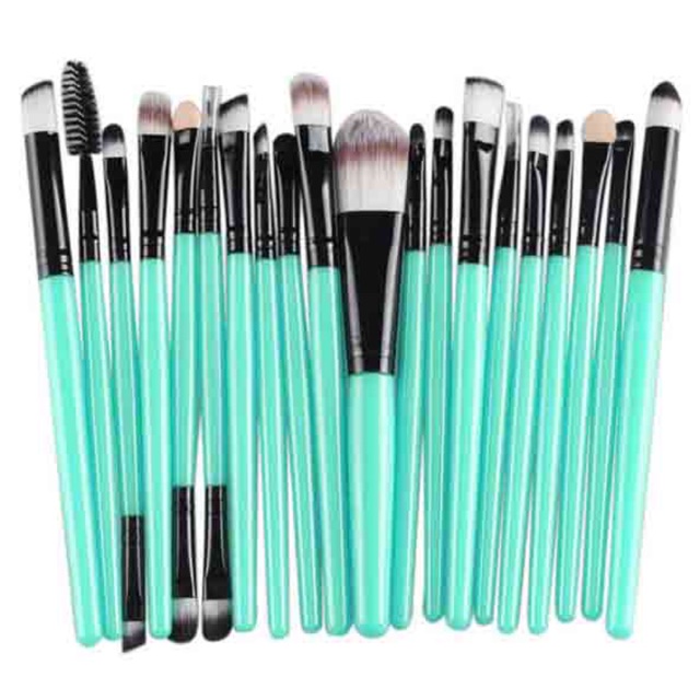 GUJHUI Brush Make Up 20 Set - Green/Black