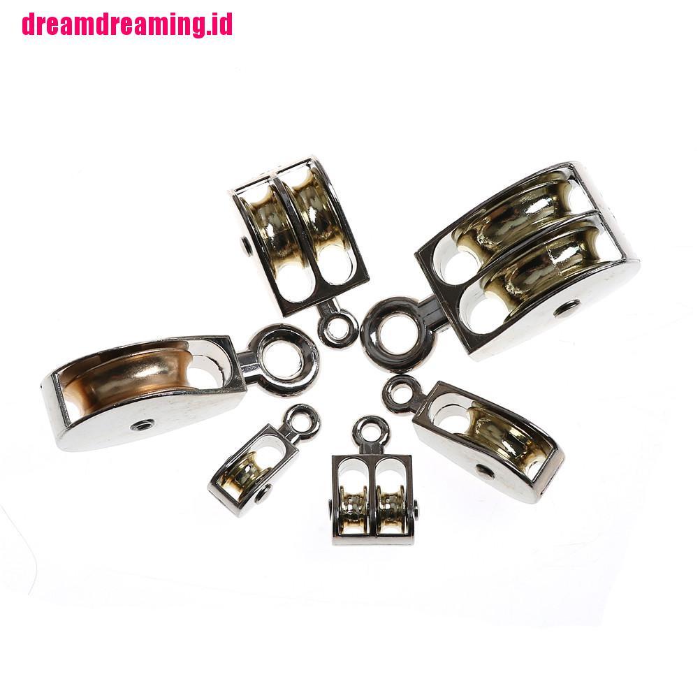 Katrol Roda single / double Bahan zinc alloy Metal Ukuran 52 / 75mm