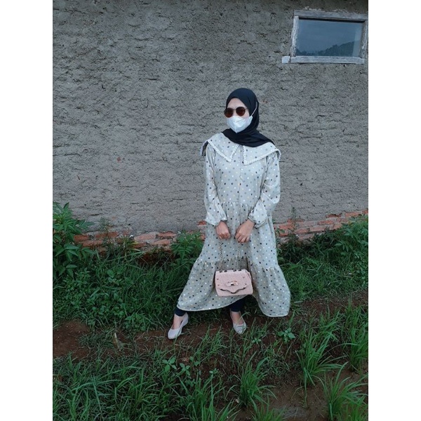 midi dress polkadot