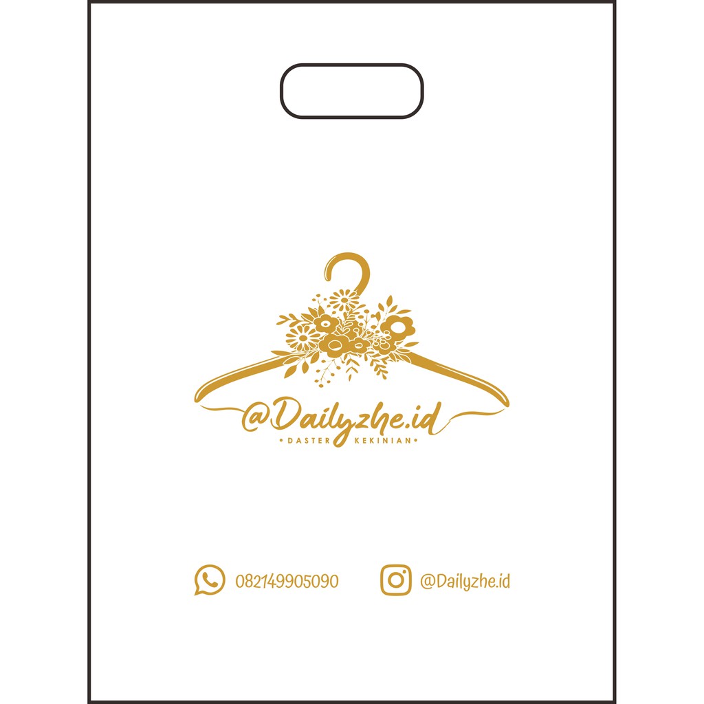 Sablon Plastik Packing Olshop Murah Plong Hd 20 x 30 Free Design isi 50 pcs