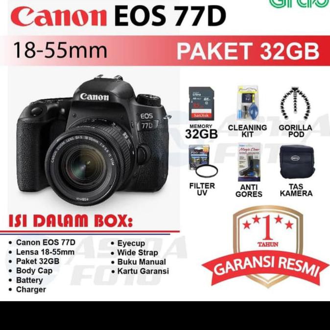 Canon EOS 77D DSLR Camera with 18-55mm Kamera Canon DSLR murah