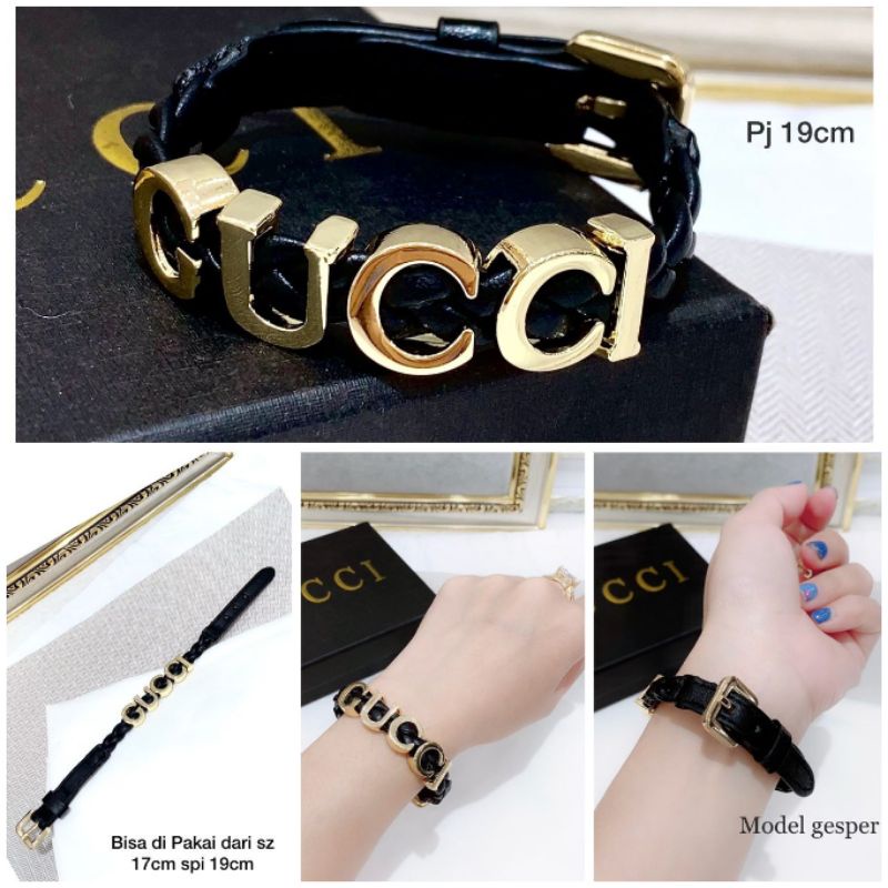 Gelang Kulit Hitam Motif Gcxx Gelang Kulit mix Titanium branded band bahan kulit Premium Quality G119