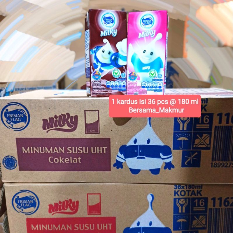 

Frisian Flag Milky 180 ml kardusan Susu UHT bendera