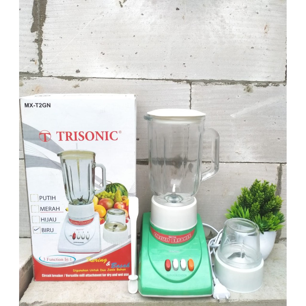 Blender Listrik Trisonic Glass Kaca Pelumat 2 in 1