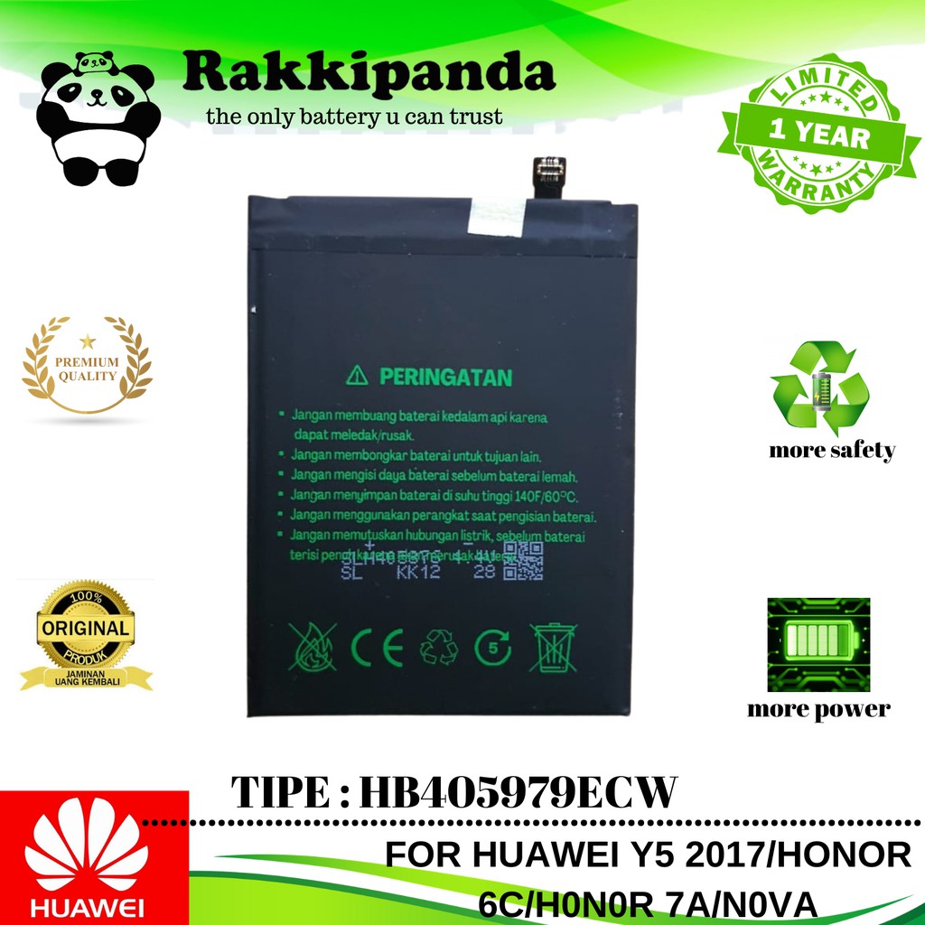 baterai battery rakkipanda huawei hb405979ecw honor 7a / 7s nova / y5 2017 / honor 6c