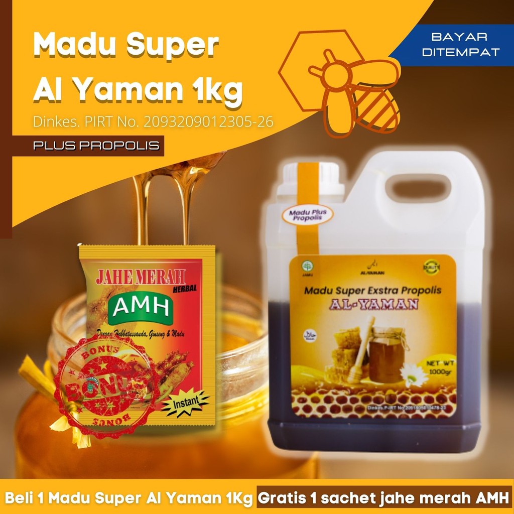 Madu Super plus propolis al yaman 1kg Menjaga Daya Tahan tubuh