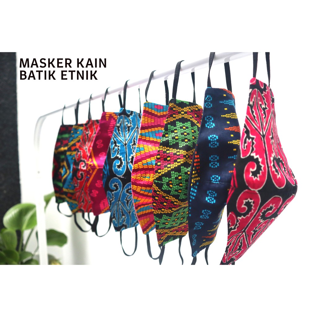  Masker  Kain Motif  Batik  Etnik Katun 15motif Shopee 