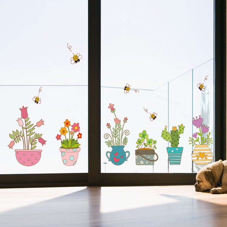 RELIZA WALL STICKER POT TULIP TANAMAN DAPUR KITCHEN STIKER DINDING SK7065