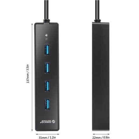 USB 3.0 HUB ORICO 4 Port 5Gbps Super Speed W8PH4-U3 - Terminal usb 4 slot