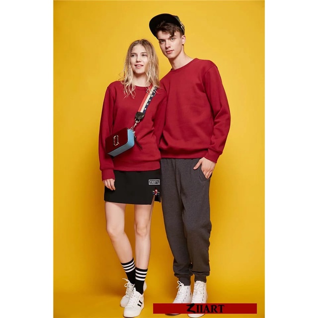 Sweater Crewneck Basic Polos Wanita Pria Couple Size (M-XXL) Crewneck Polos Oversize Unisex Basic Sweater Polos Fleece Premium Sweter Pria Wanita Oversize Tebal Korean Style Kekinian Sweatshirt Wanita Oversize Jumbo Sweater Polos Cewek Cowok Tebal Korea