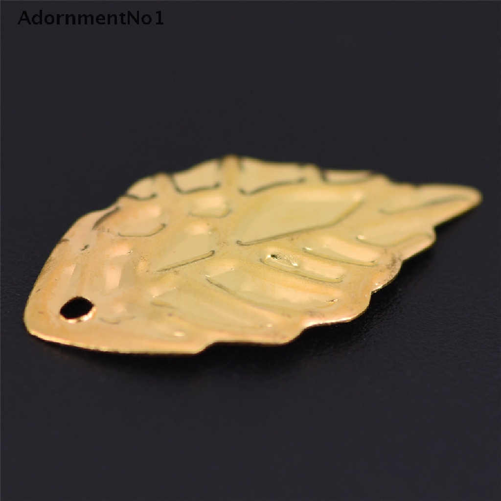 (AdornmentNo1) 50pcs Liontin Daun Bahan Metal Untuk Kerajinan Tangan DIY