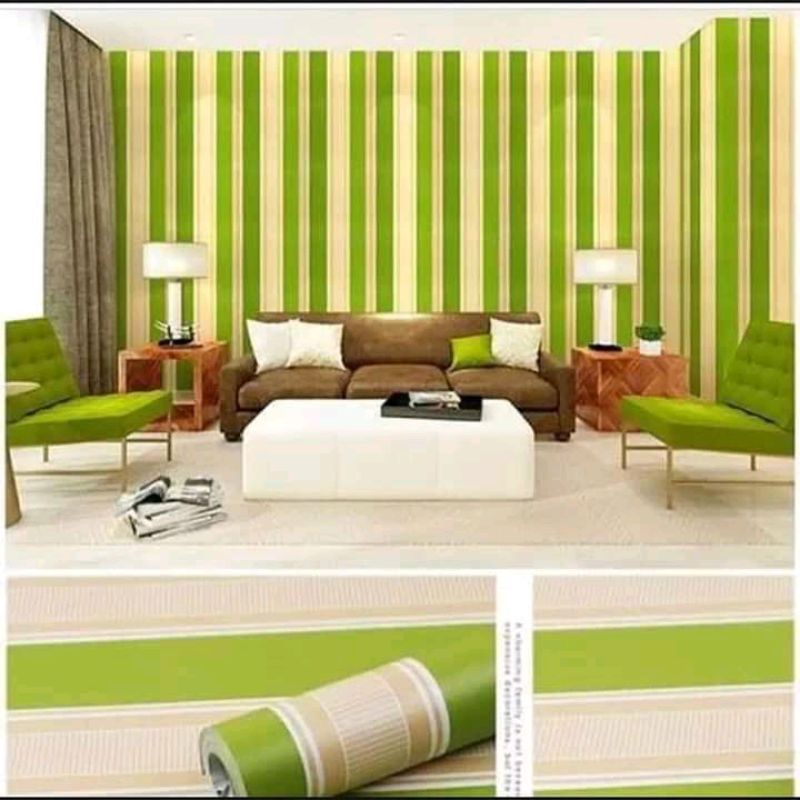 Wallpaper Dinding Salur Hijau 1 kg 2 roll Ukuran 10 meter x 45 cm