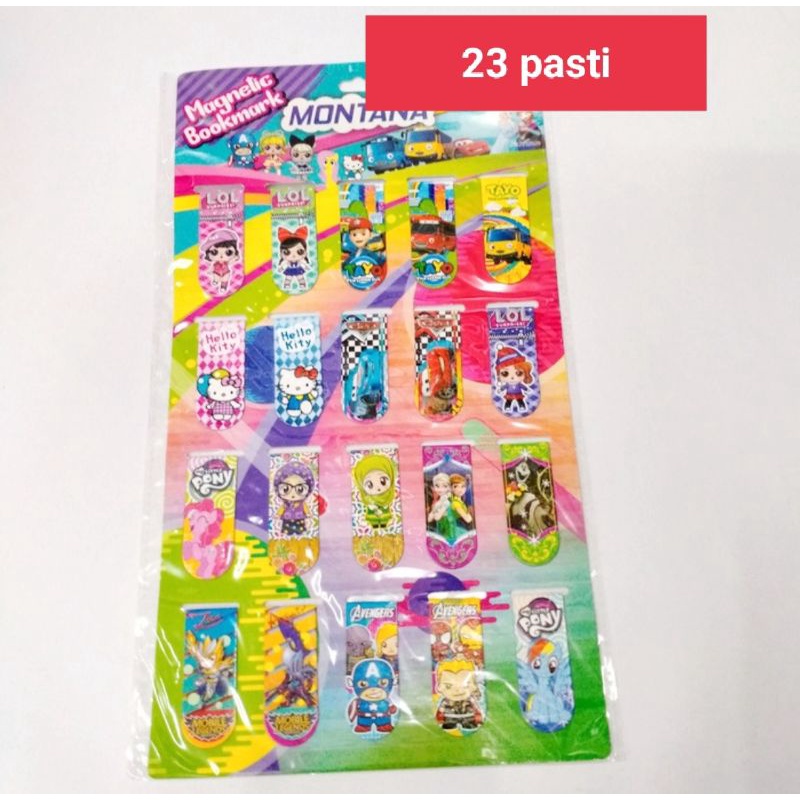 

pembatas buku /book tab magnet karakter 20 pcs